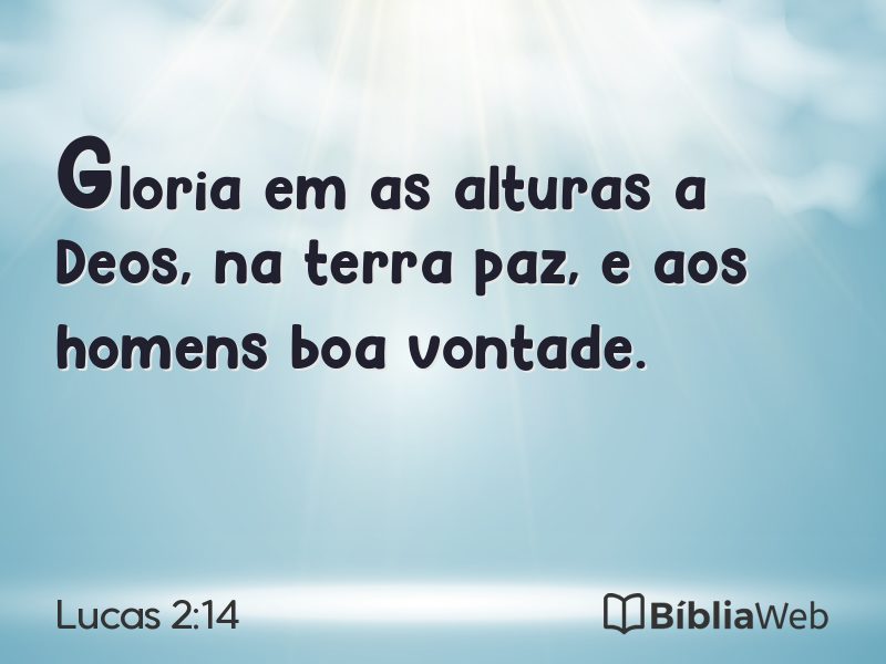 Lucas 2:14 em imagem para compartilhar