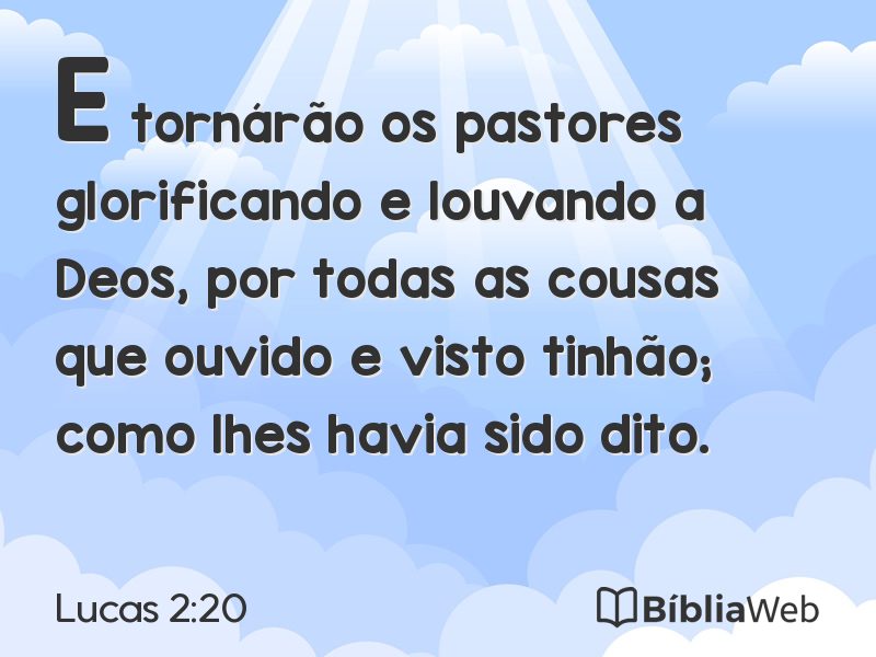 Lucas 2:20 em imagem para compartilhar