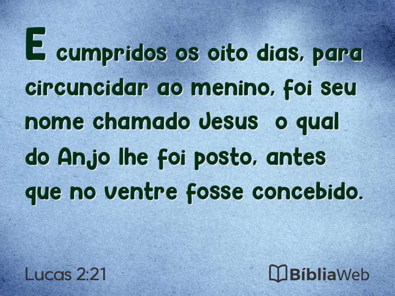 Lucas 2:21 em imagem para compartilhar