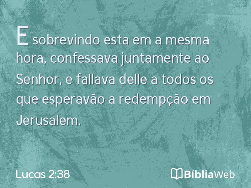 Lucas 2:38 em imagem para compartilhar