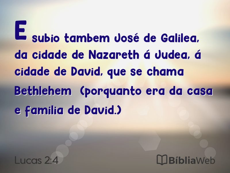Lucas 2:4 em imagem para compartilhar