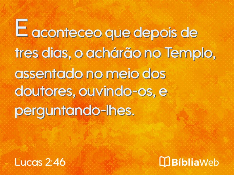 Lucas 2:46 em imagem para compartilhar