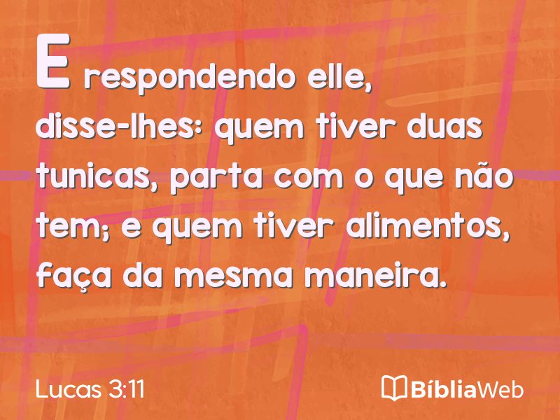 Lucas 3:11 em imagem para compartilhar