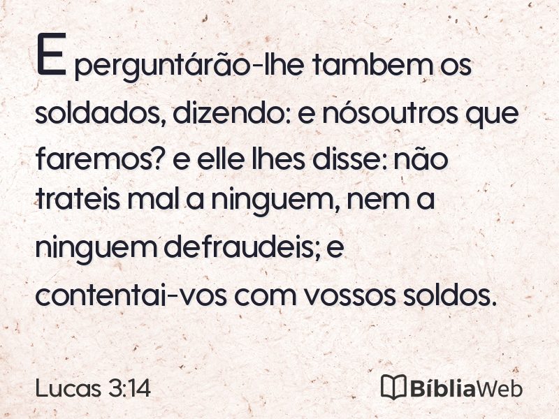 Lucas 3:14 em imagem para compartilhar