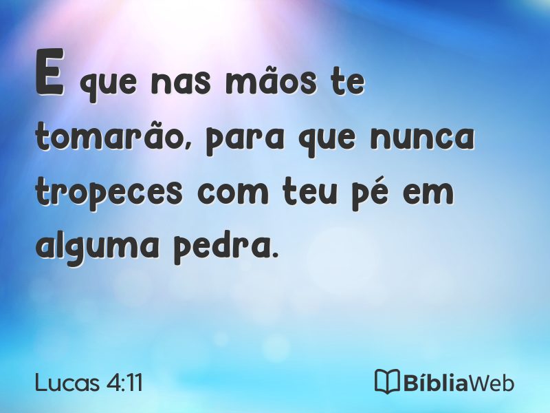 Lucas 4:11 em imagem para compartilhar