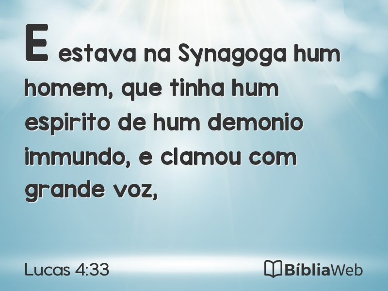 Lucas 4:33 em imagem para compartilhar
