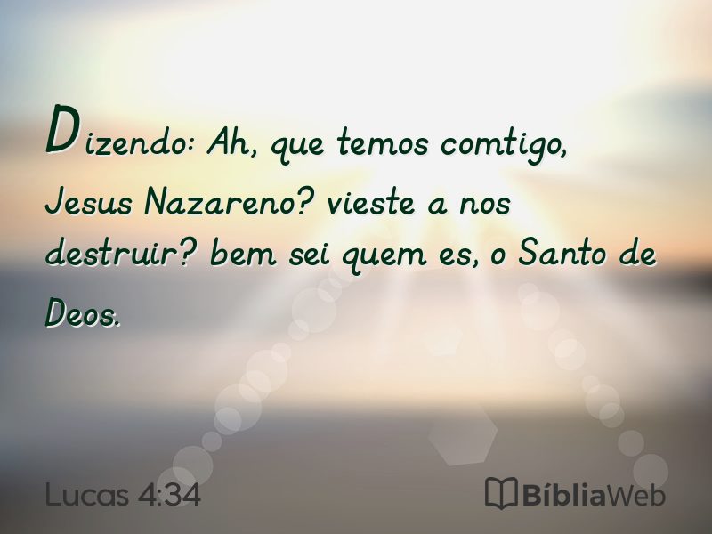 Lucas 4:34 em imagem para compartilhar