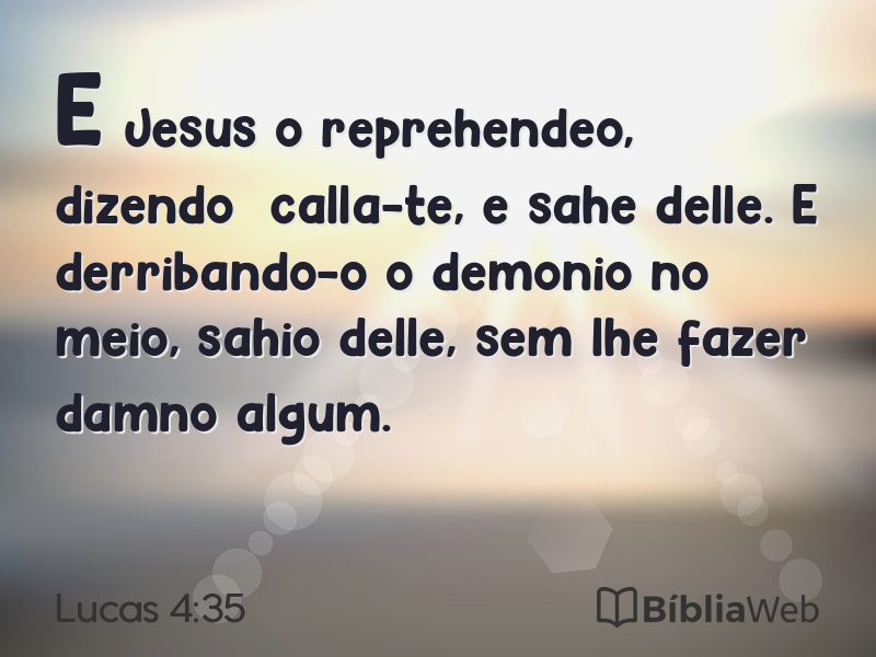 Lucas 4:35 em imagem para compartilhar