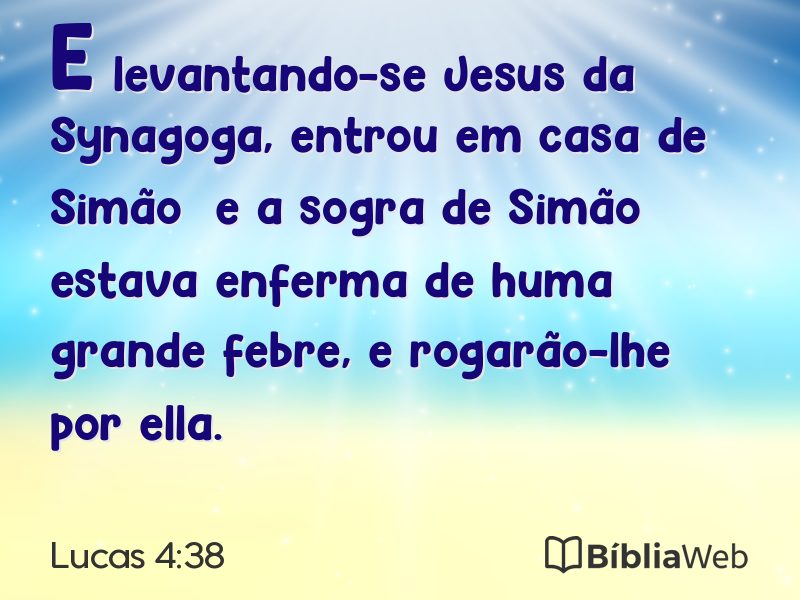 Lucas 4:38 em imagem para compartilhar