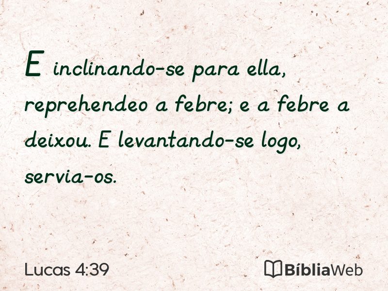 Lucas 4:39 em imagem para compartilhar