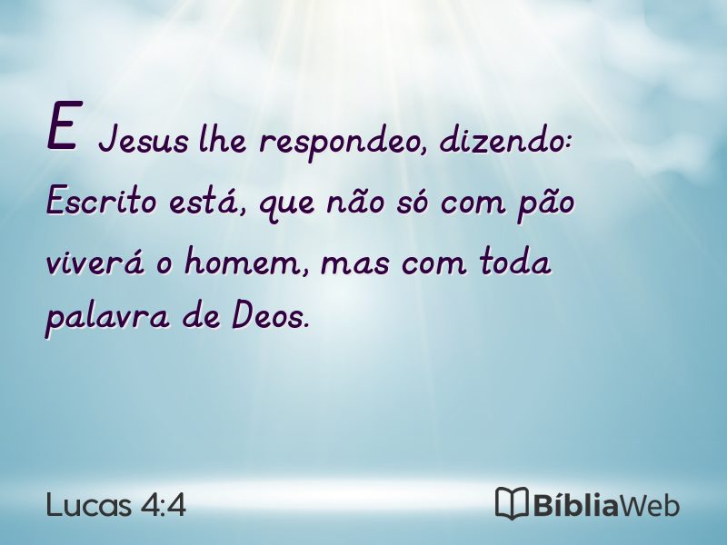 Lucas 4:4 em imagem para compartilhar