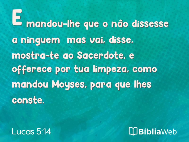 Lucas 5:14 em imagem para compartilhar