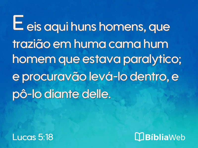 Lucas 5:18 em imagem para compartilhar