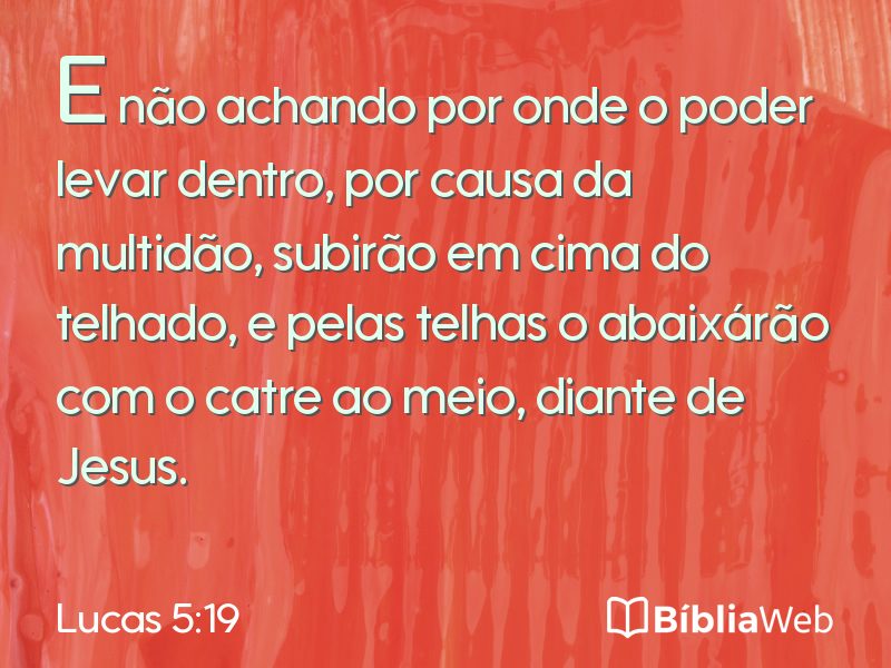 Lucas 5:19 em imagem para compartilhar