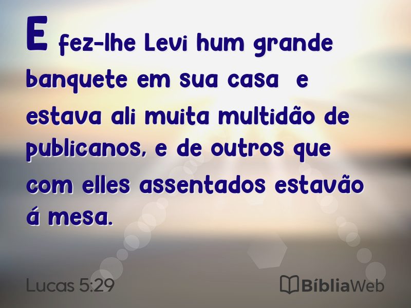 Lucas 5:29 em imagem para compartilhar