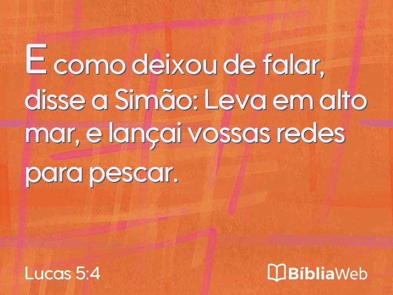 Lucas 5:4 em imagem para compartilhar