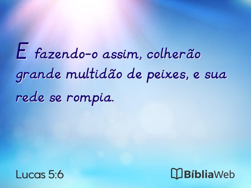 Lucas 5:6 em imagem para compartilhar