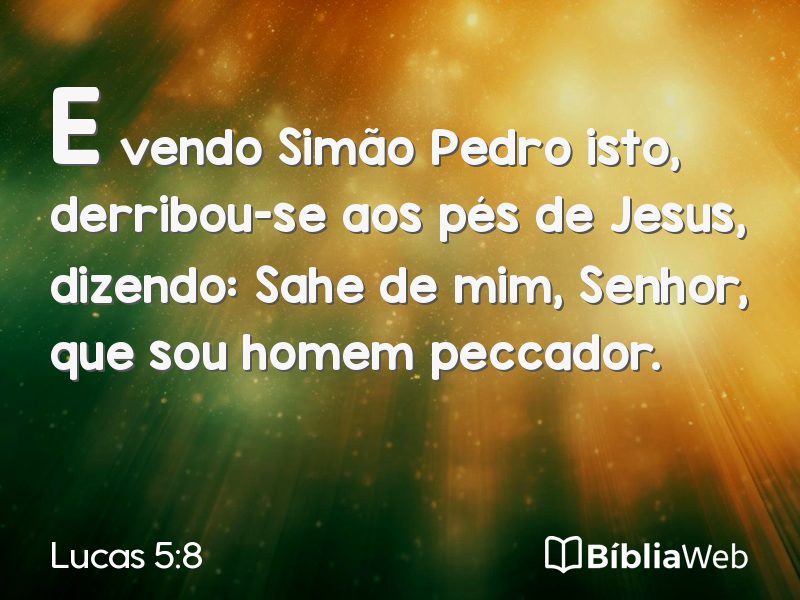 Lucas 5:8 em imagem para compartilhar