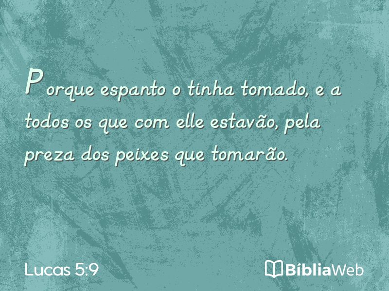 Lucas 5:9 em imagem para compartilhar