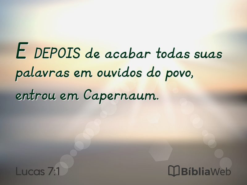 Lucas 7:1 em imagem para compartilhar