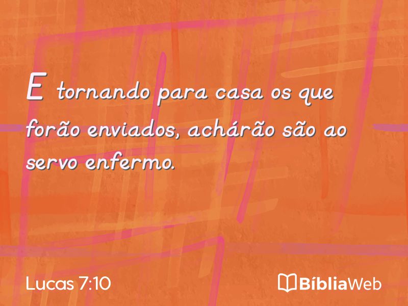 Lucas 7:10 em imagem para compartilhar
