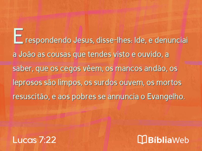 Lucas 7:22 em imagem para compartilhar