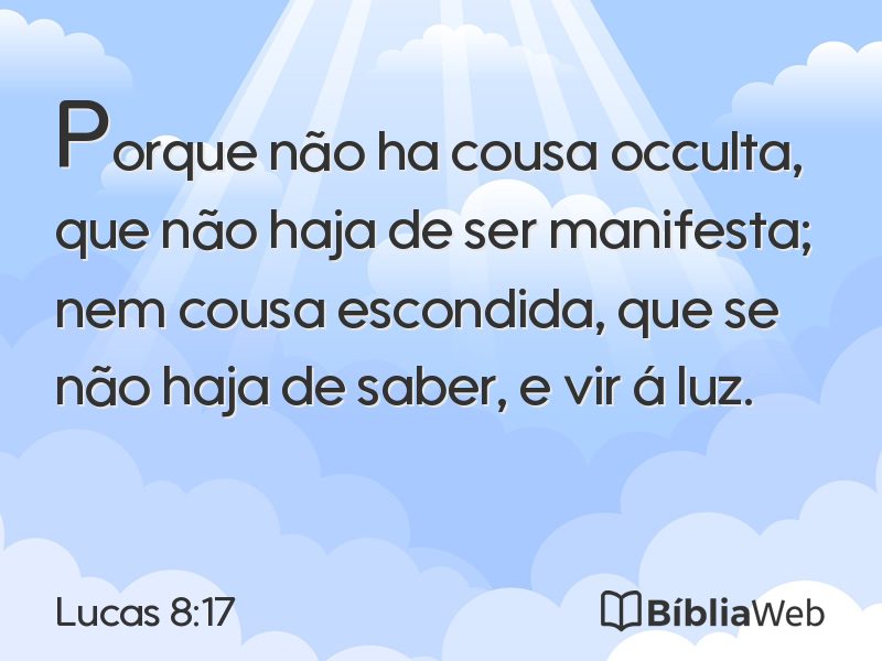 Lucas 8:17 em imagem para compartilhar
