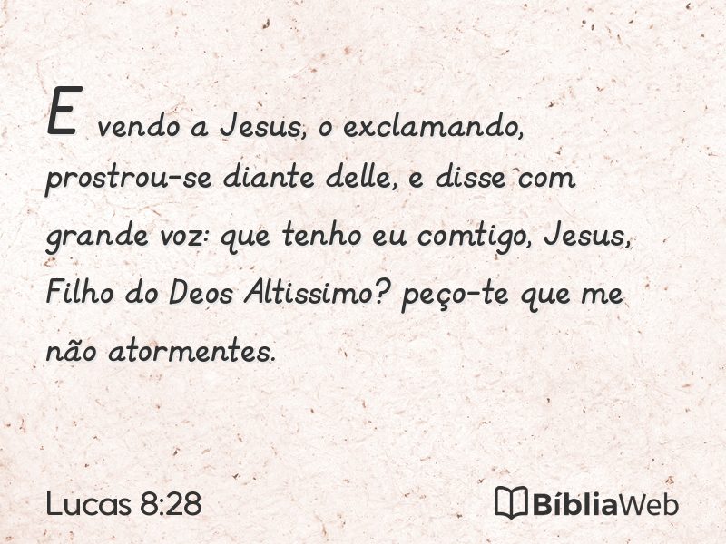 Lucas 8:28 em imagem para compartilhar