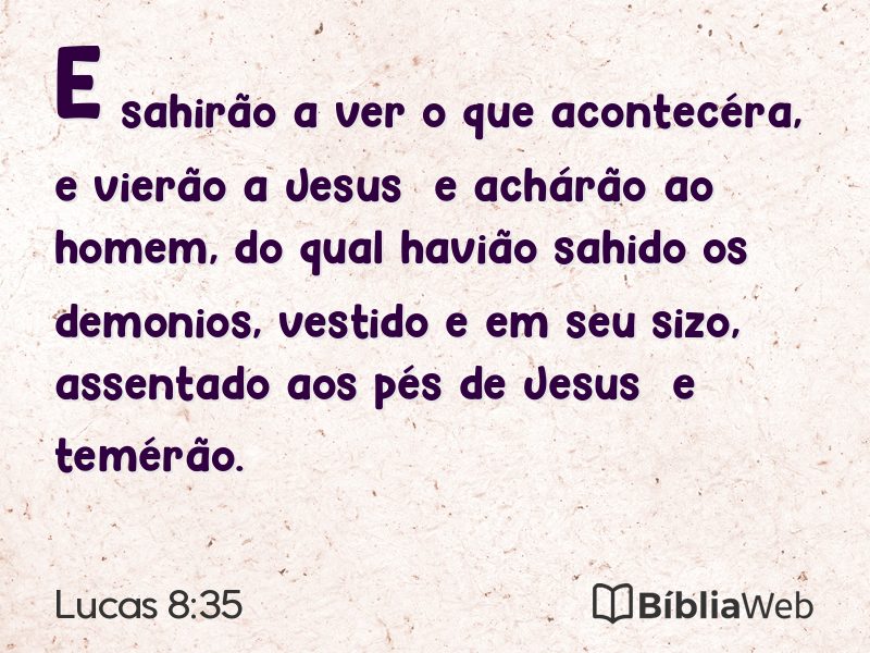 Lucas 8:35 em imagem para compartilhar