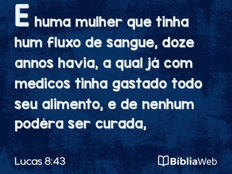 Lucas 8:43 em imagem para compartilhar