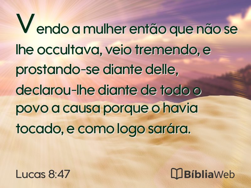 Lucas 8:47 em imagem para compartilhar