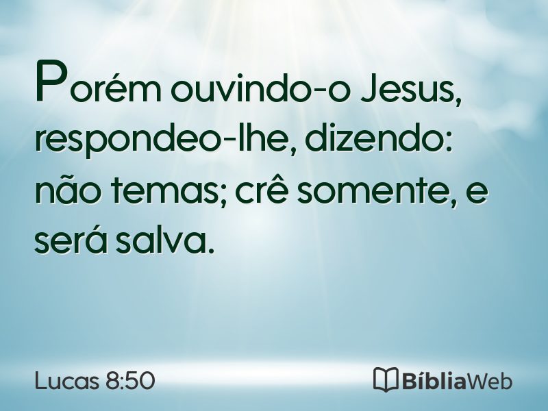 Lucas 8:50 em imagem para compartilhar