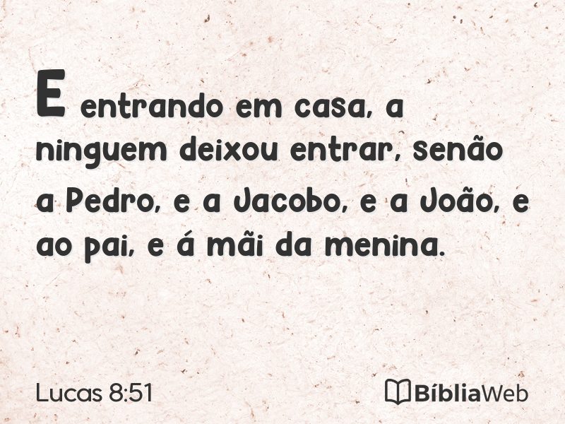 Lucas 8:51 em imagem para compartilhar