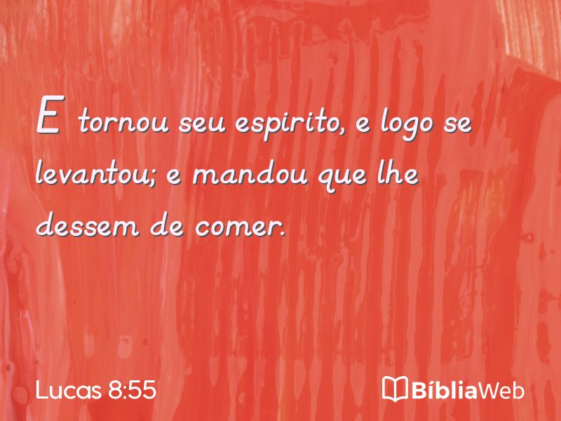 Lucas 8:55 em imagem para compartilhar