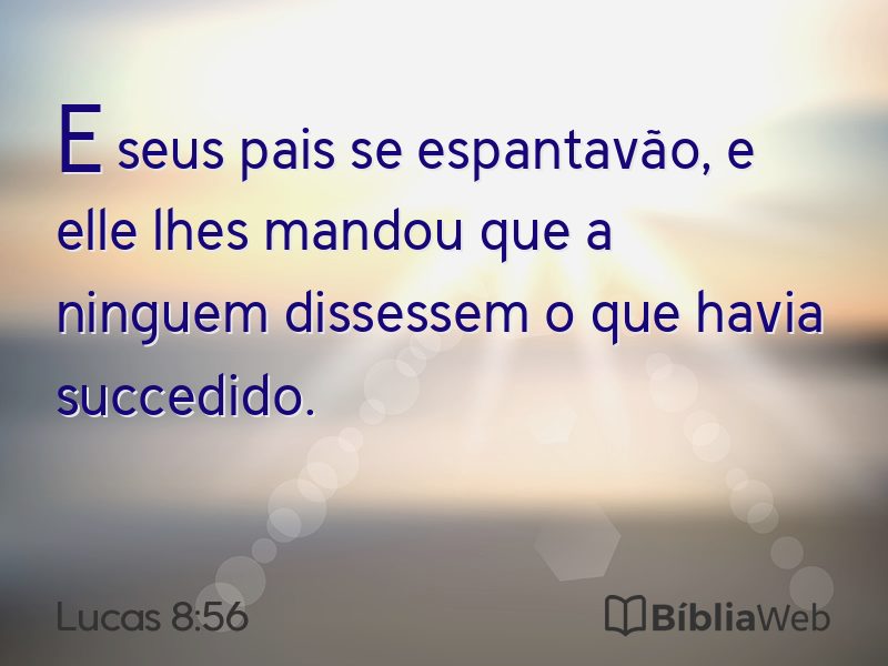 Lucas 8:56 em imagem para compartilhar