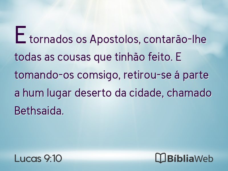 Lucas 9:10 em imagem para compartilhar