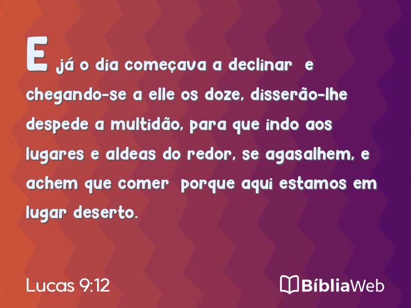 Lucas 9:12 em imagem para compartilhar