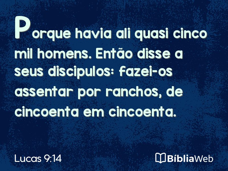 Lucas 9:14 em imagem para compartilhar