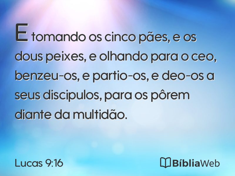 Lucas 9:16 em imagem para compartilhar