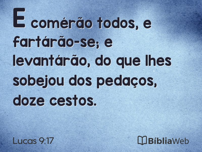 Lucas 9:17 em imagem para compartilhar