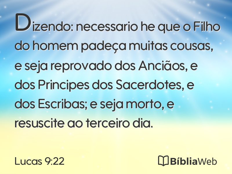 Lucas 9:22 em imagem para compartilhar