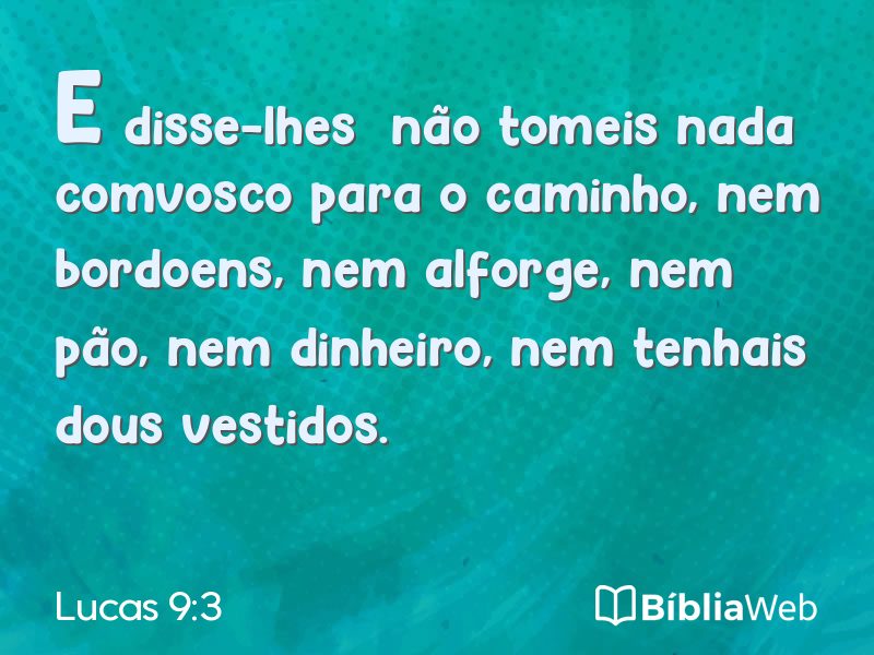 Lucas 9:3 em imagem para compartilhar