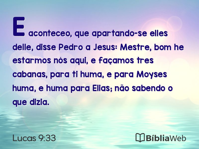 Lucas 9:33 em imagem para compartilhar
