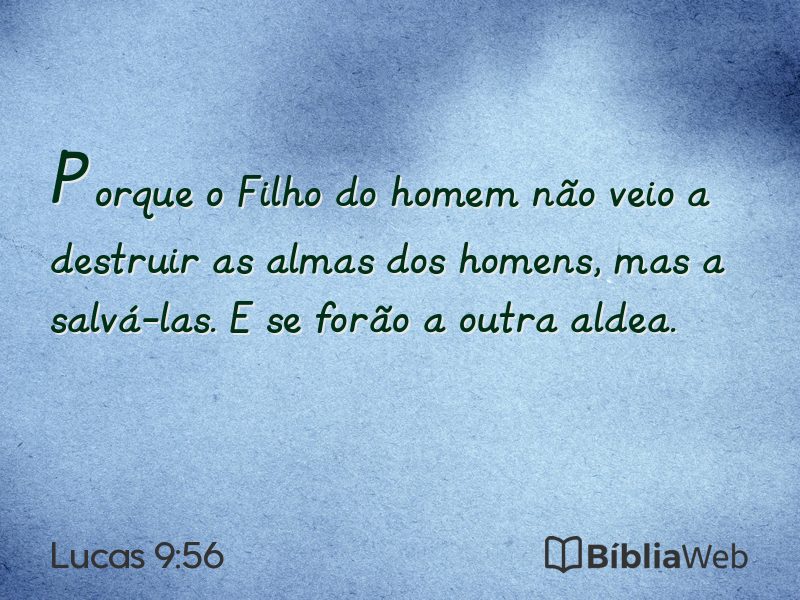 Lucas 9:56 em imagem para compartilhar