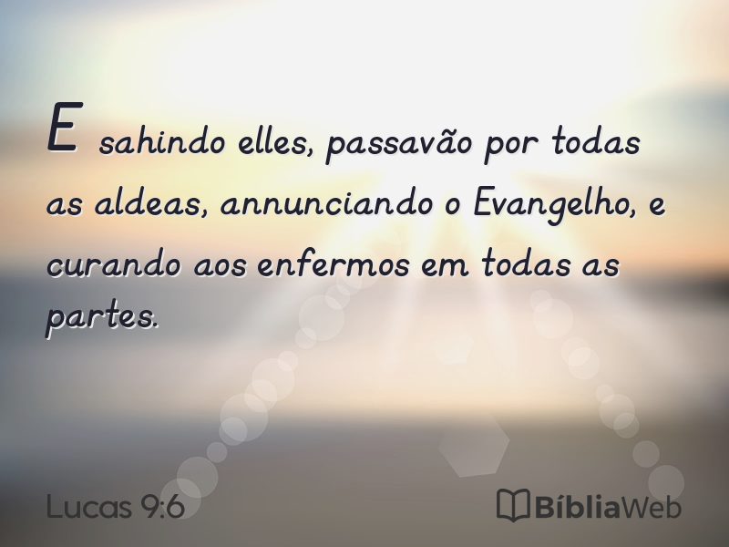 Lucas 9:6 em imagem para compartilhar
