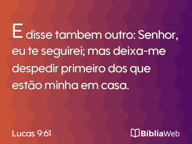 Lucas 9:61 em imagem para compartilhar