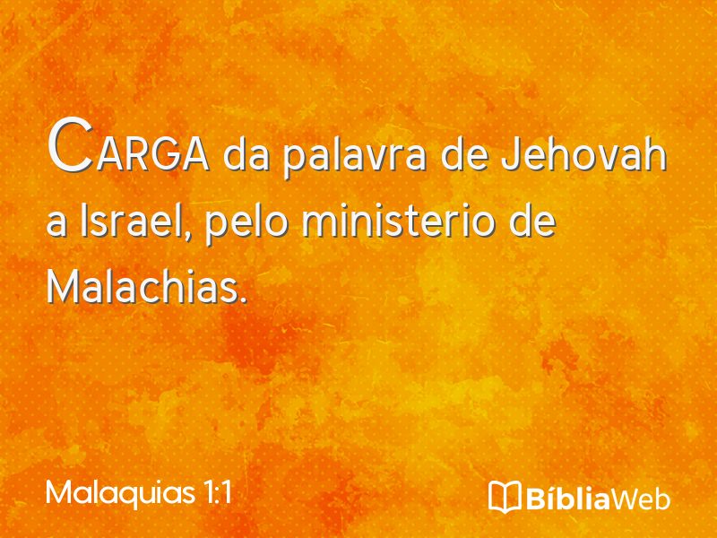 Malaquias 1:1 em imagem para compartilhar