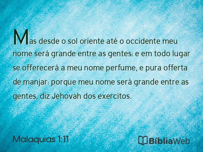 Malaquias 1:11 em imagem para compartilhar