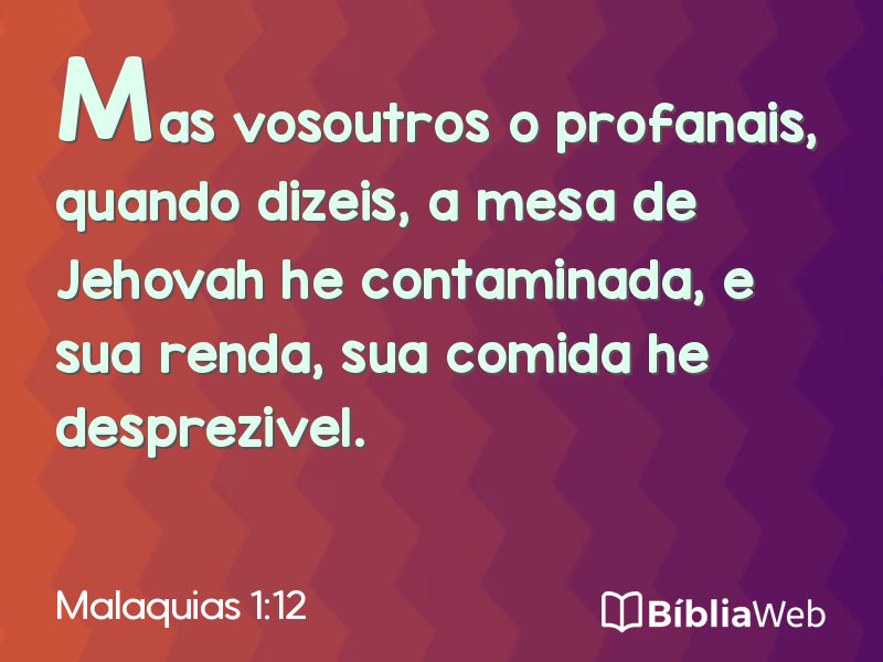 Malaquias 1:12 em imagem para compartilhar