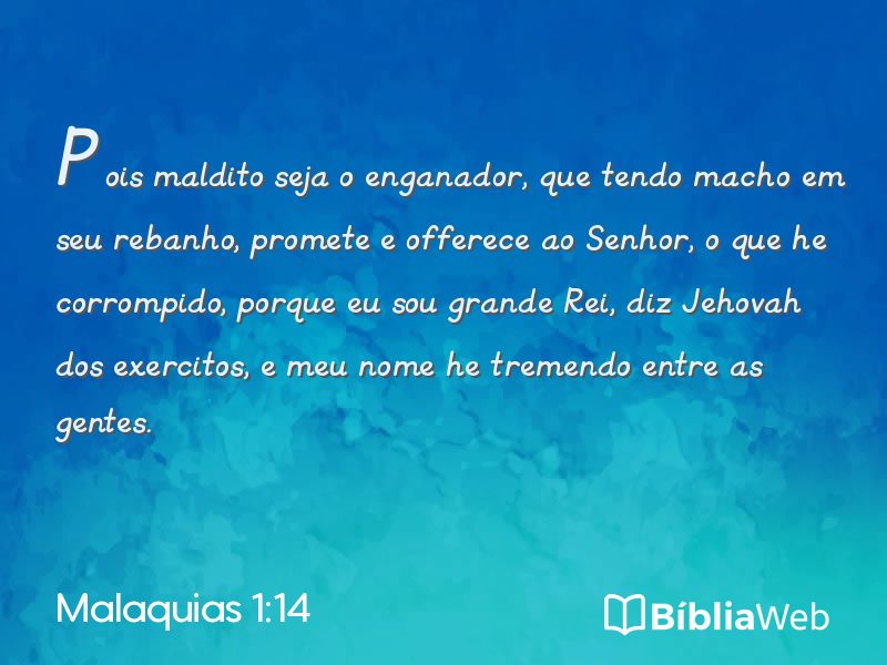 Malaquias 1:14 em imagem para compartilhar